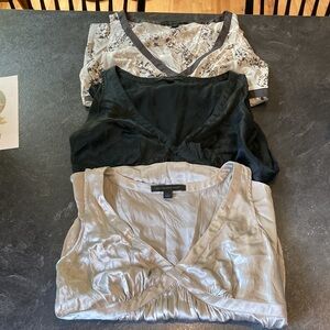 Women Express set of 3 sleeveless silk shirts size L